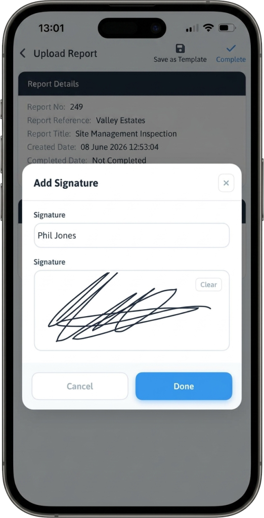 sign a report
